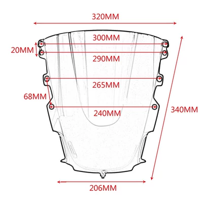 Motorcycle front windshield | for Yamaha Yzf R1