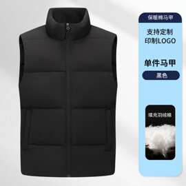 加厚保暖简约立领拉链防风棉马甲情侣款制定活动团体服工装印logo