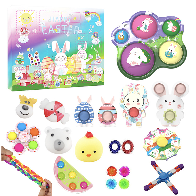 thumbnail image 1 of Calendario de Adviento de Navidad, calendario de cuenta regresiva de Pascua, caja ciega, bricolaje, desmontaje, divertido juego de juguetes de ventilación y descompresión, huevo de Pascua de dibujos a, 1 of 5