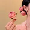 7333 Roasted edge rose hairpin-pink