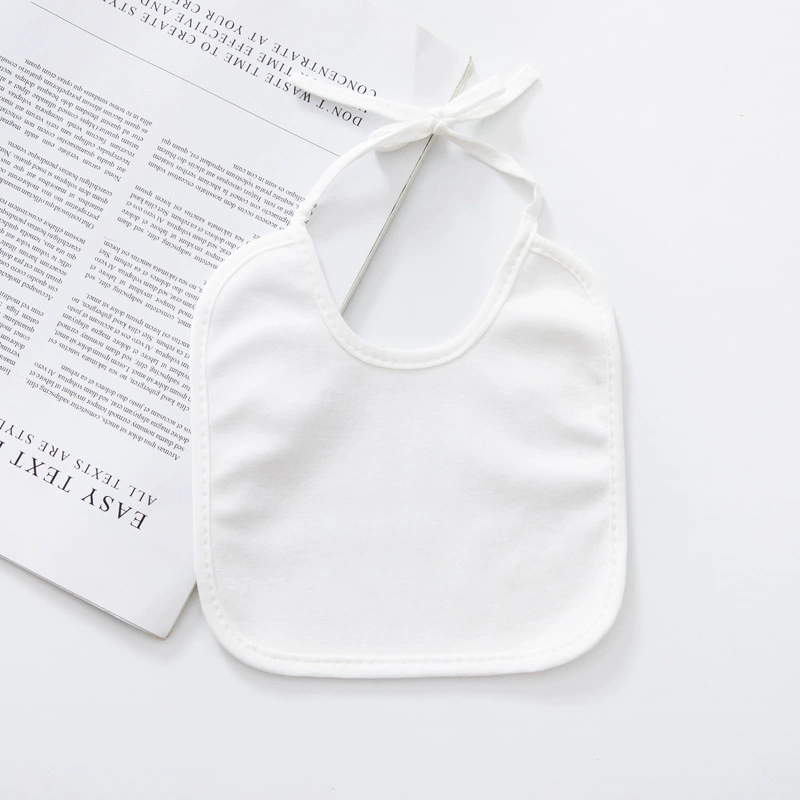 White children's cotton waterproof painted eating bib for food, with pocket, DIY, wholesale