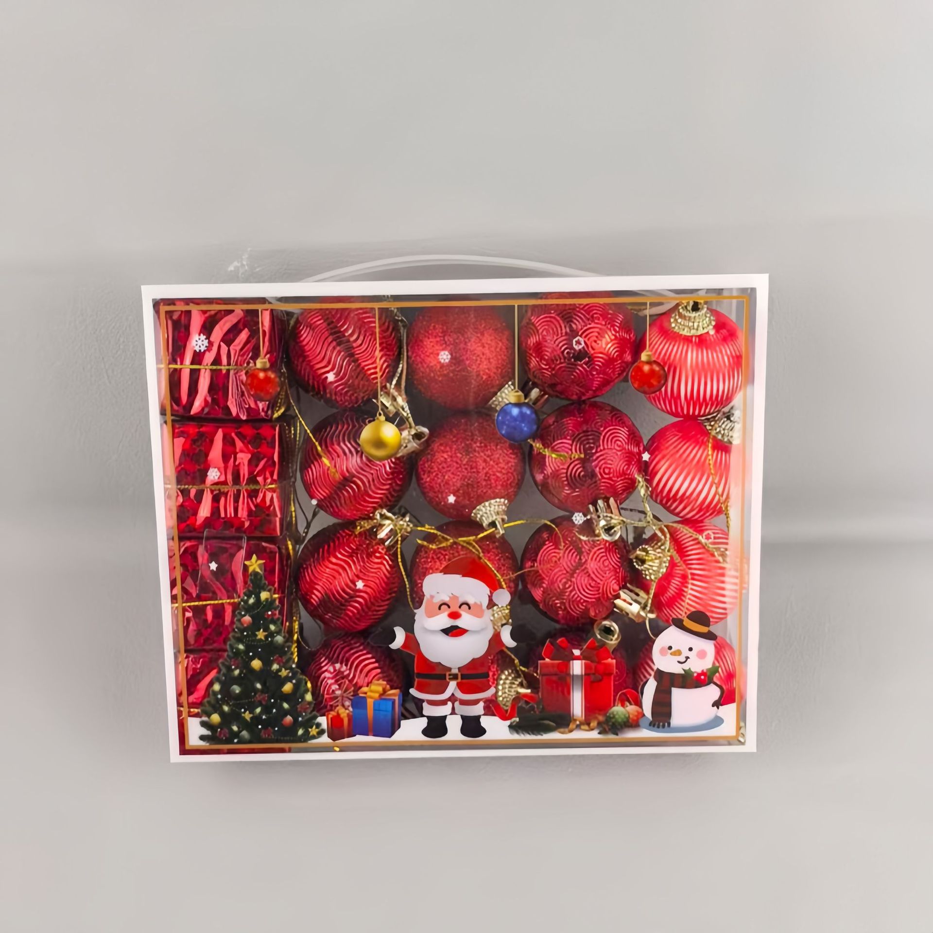 Nuevos Adornos navideños transfronterizos cuelgan bolas navideñas juego de bolas navideñas colgante de árboles de Navidad caja de regalo bolas navideñas q image 18