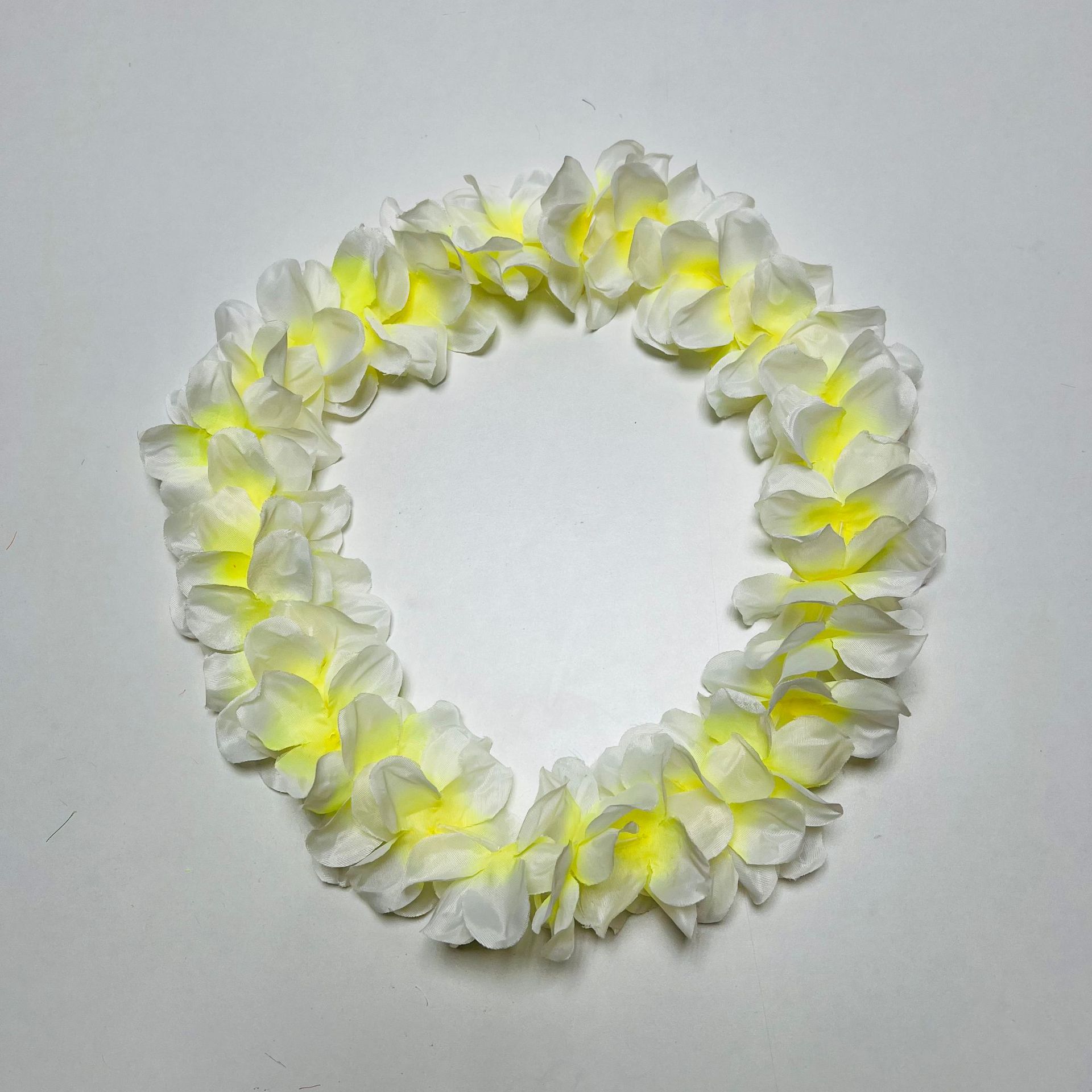 Nuevo espectáculo de danza de fiesta transfronteriza guirnalda de 11 cm de tela de poliéster hawaiana guirnalda de color de cuello de flor artificial
