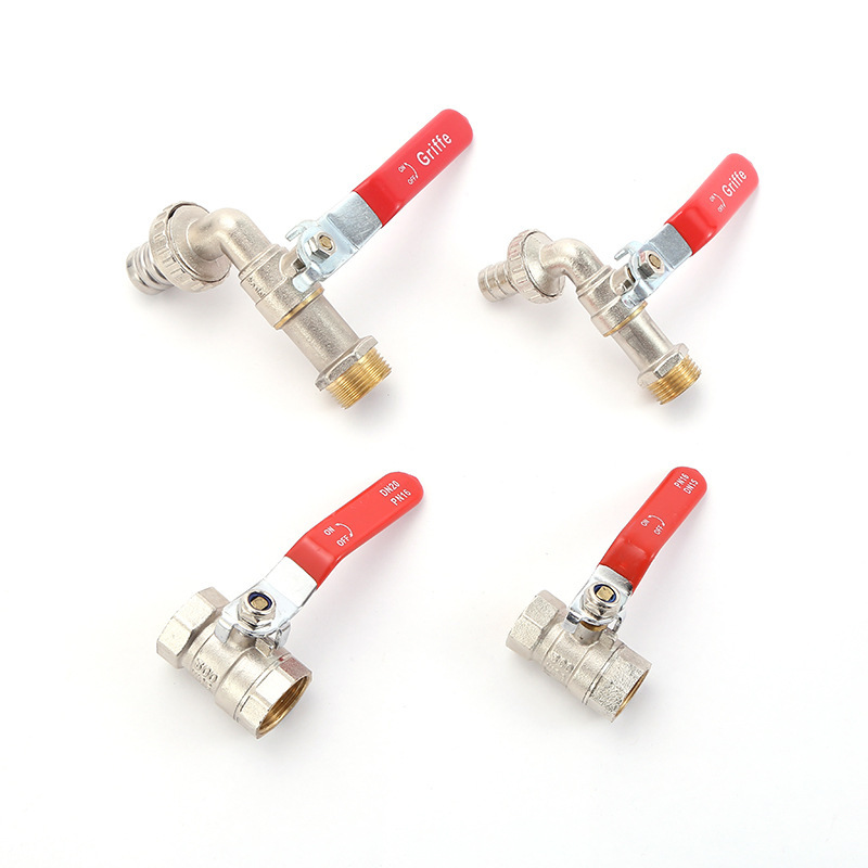 Cross-border dedicated faucet half zinc half copper single joint water nozzle double joint copper ball valve water pipe natural gas valve switch