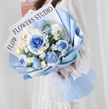 创意生日礼物手工编织毛线泰国玫瑰花束diy材料包自制成品送女友