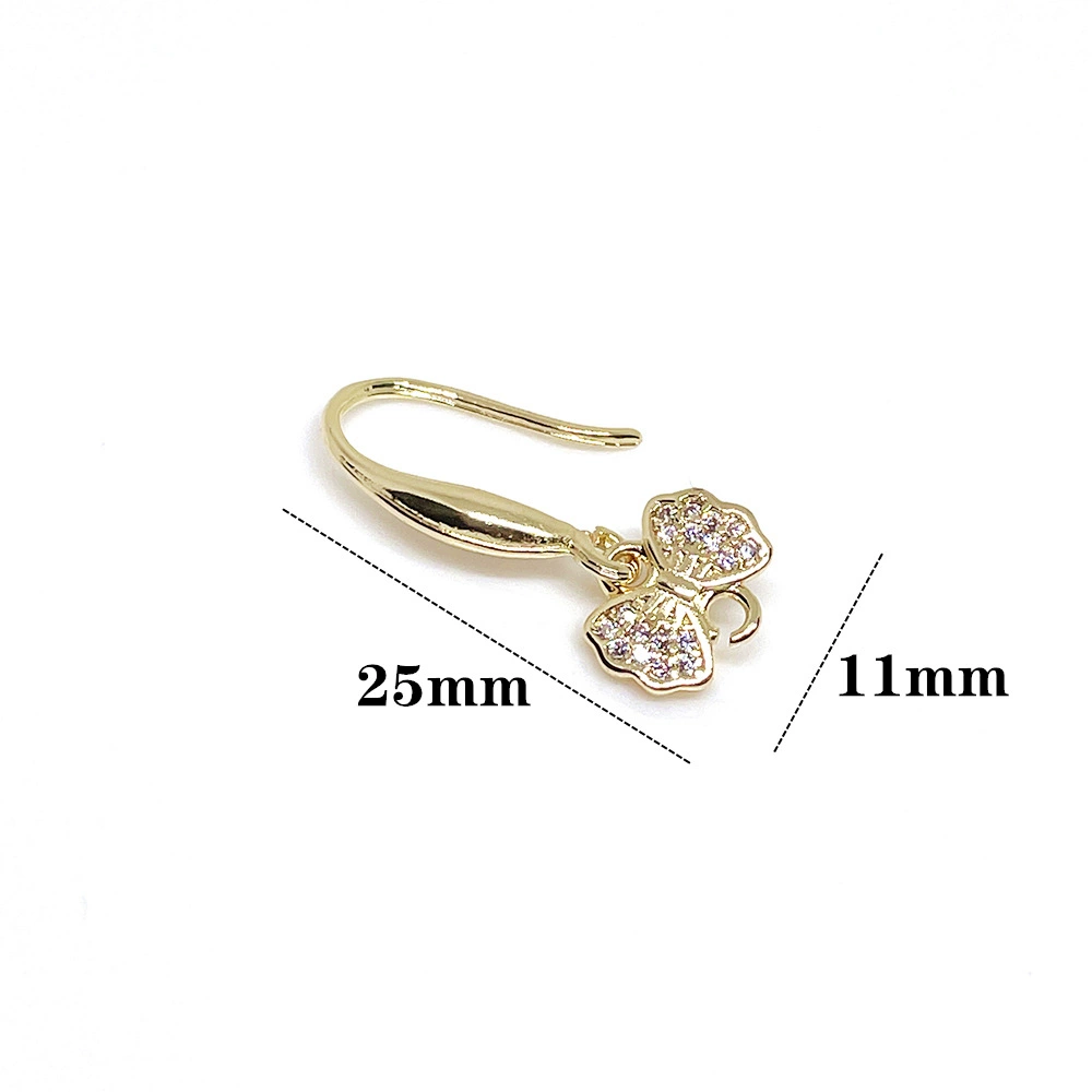 Серьги, аксессуар с zircon с бантом, ручная работа, 14 карат, DIY
