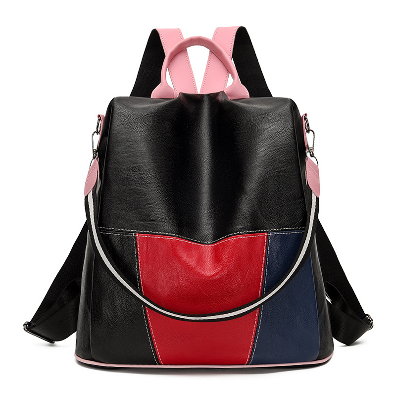 Mochila para mujer nueva bolsa de viaje de gran capacidad pu2025 costura casual mochila antirrobo bolso femenino