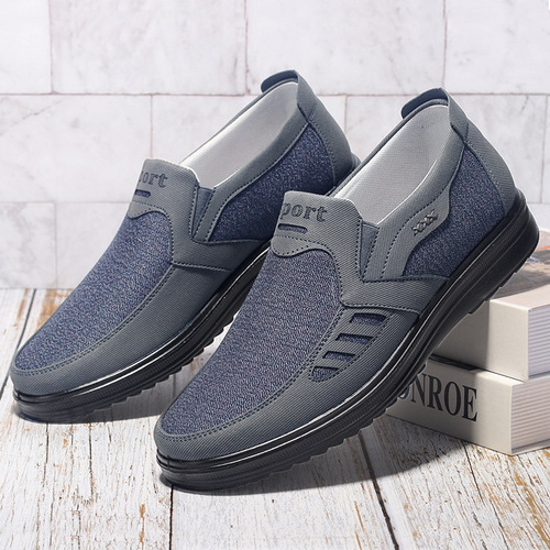 Manufacturer wholesale foreign trade men's polyurethane cloth shoes old Beijing cloth shoes wear-resistant lightweight slip-on casual shoes