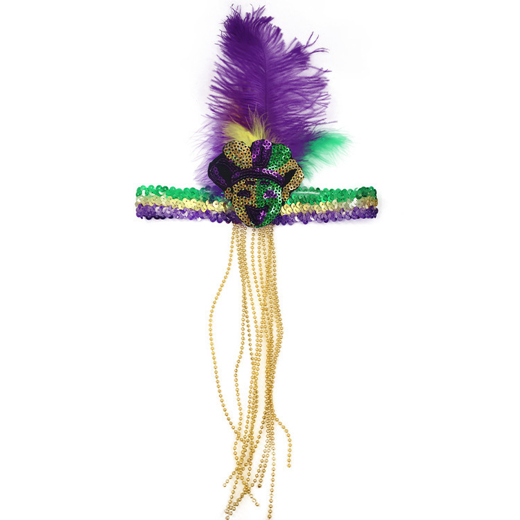 Mardi Gras fiesta de carnaval brasileño transfronterizo oro púrpura verde tricolor piezas de vestuario