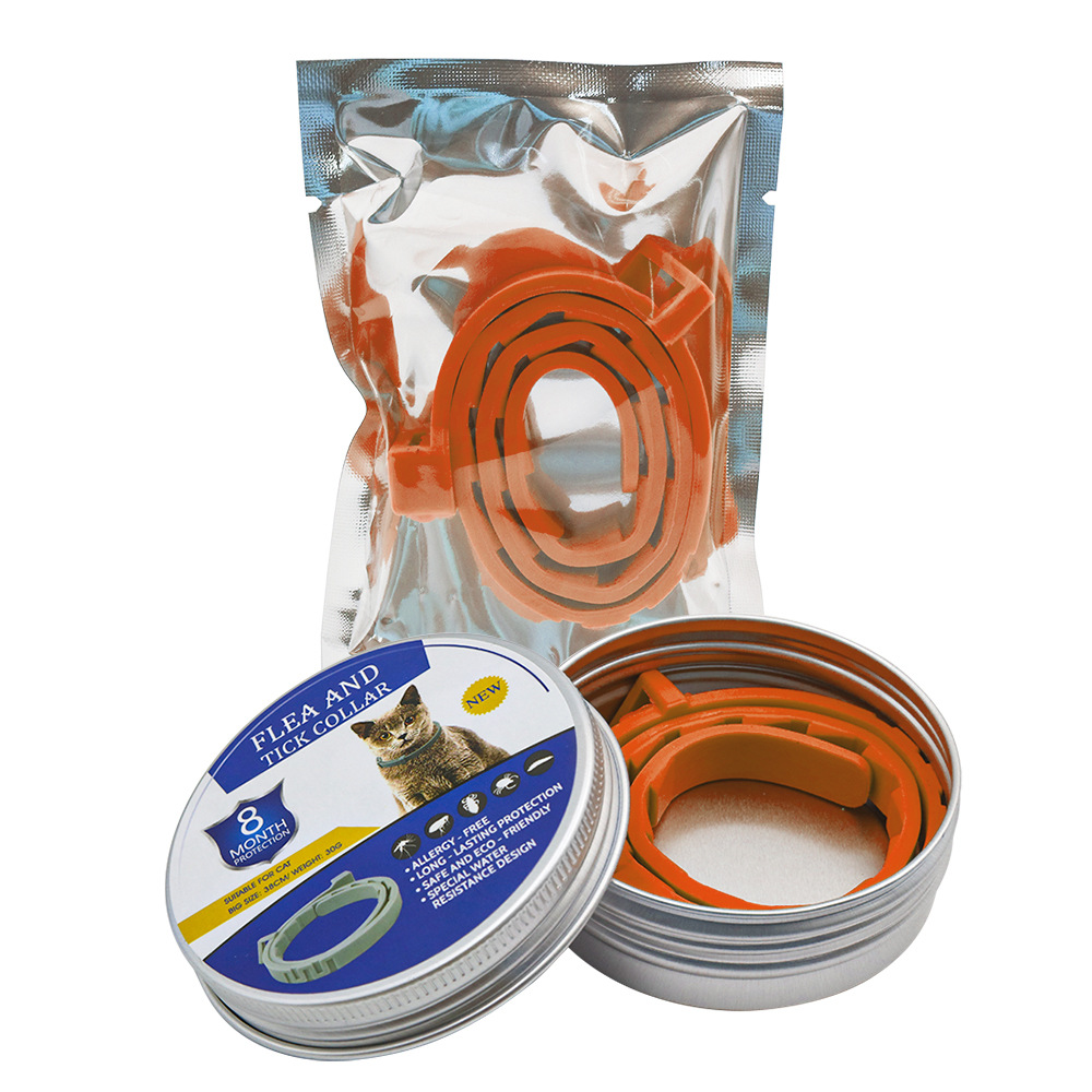 고양이용 오렌지색 실리콘 목걸이