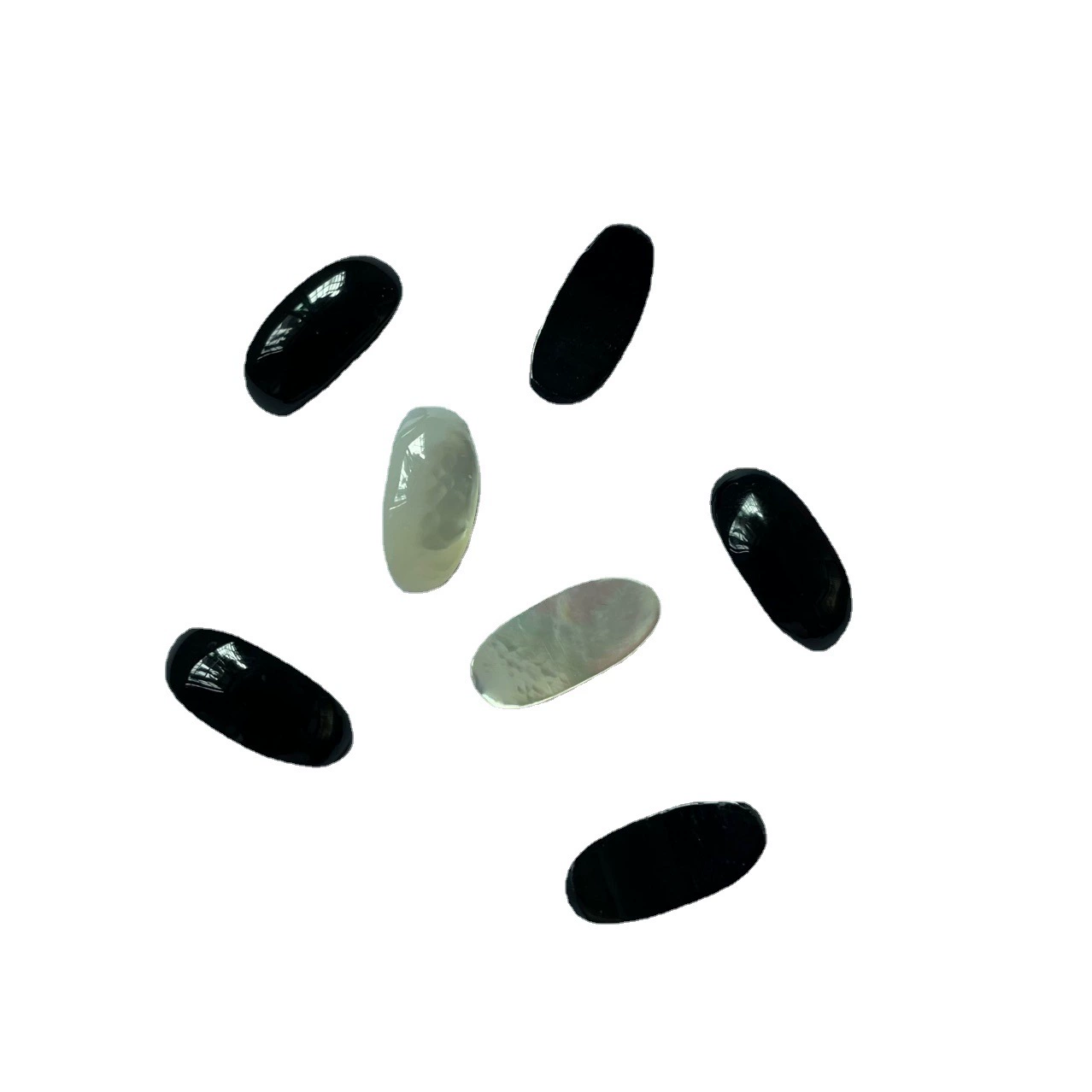 Spot wholesale black agate arch bridge white shell ring surface bridge shape semi-finished bare stone