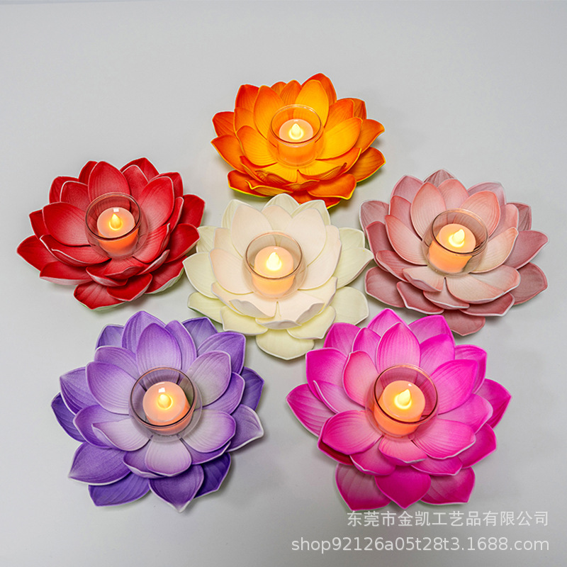 防风罩荷花灯 莲花灯 祈福许愿花灯 荷花漂流灯，