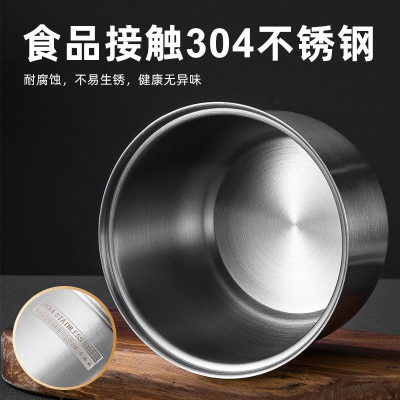 不鏽鋼蒸碗304燉盅加厚不鏽鋼單層碗 燉蛋蒸盅實心特厚碗加高蓋子