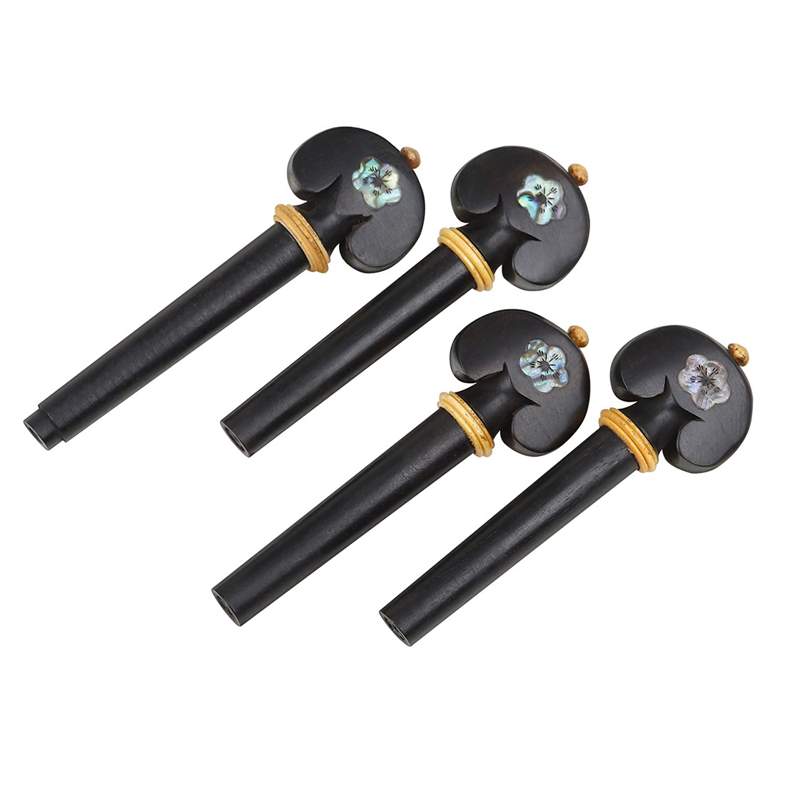 Musical instrument accessories wholesale carved abalone shell violin knobs ebony tuning shafts wholesale violin knobs