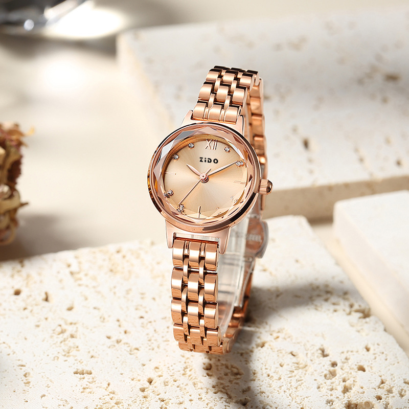Reloj de cuarzo para mujer elegante con correa de acero lujo_voghion.com
