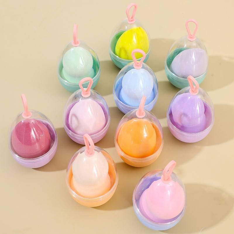 Huevo de maquillaje transfronterizo envasado independiente polvo de cojín de aire para secar y húmedo de calabaza de doble propósito goteo de maquillaje esponja de maquillaje huevo de maquillaje de color
