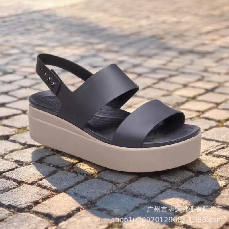 Cro Spring and Summer New Thick-Soled Brooklyn Sandals for Women, Comfortable, Lightweight, Casual Wedge Heels, Fashionable Sandals and Slippers