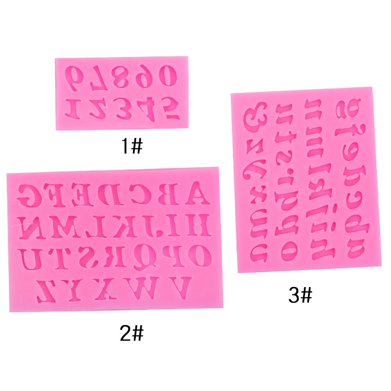 DIY烘培工具批发 3件套 数字 大小写26字母 巧克力饼干 硅胶模具