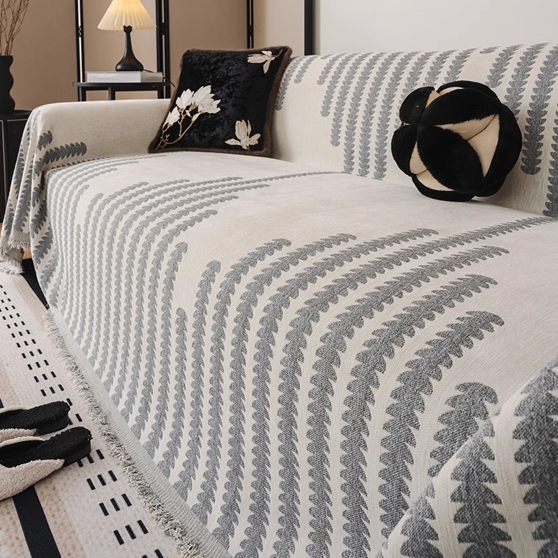 Toalla de tela de sofá universal Four Seasons 2025 nuevo cojín de funda universal de una pieza con todo incluido, cojín antideslizante de fila recta