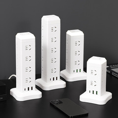 垂直ソケットパネル多穴オフィス電源タップ家庭用タワー型ナイトライト付き電源タップUSBナイトライト充電ステーション付き