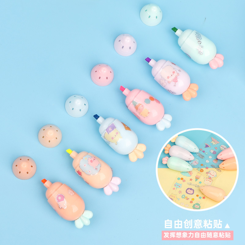 6020 rábano rotulador estudiante diario pluma marcador lindo etiqueta engomada de la historieta DIY regalo forma rotulador