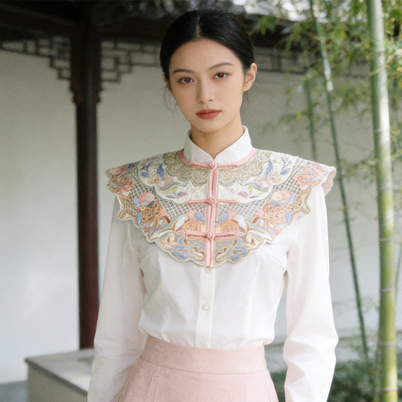 Fake Collar Decorative Shawl, New Chinese Style National Fashion Shoulder Wrap, Hanfu Accessories, Women's Fashion Versatile Spring and Autumn New Style