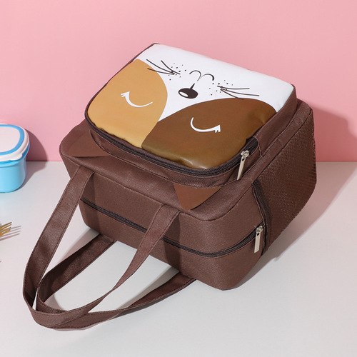 Wholesale cute pet lunch bag portable insulated lunch box bag cartoon student lunch bag with printable LOGO
