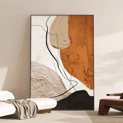 抽象艺术挂画肌理风格感大幅落地画客厅大白墙装饰画玄关晶瓷画
