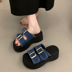 リトルフェアリー厚底サンダル女性の夏アウターウェア 2025 新しい超人気の美しいファッションハイエンドスリッパ