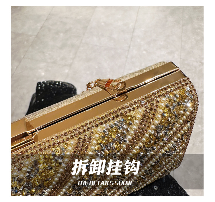 2025 Cross-border new dinner bag, European and American women's handbag, diamond-encrusted banquet clutch, evening dress bag, women's bag undefined