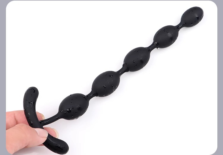 Silicone Anal Bead Toy, Wearable Design for Adults, Black YN-906 — detail image 19