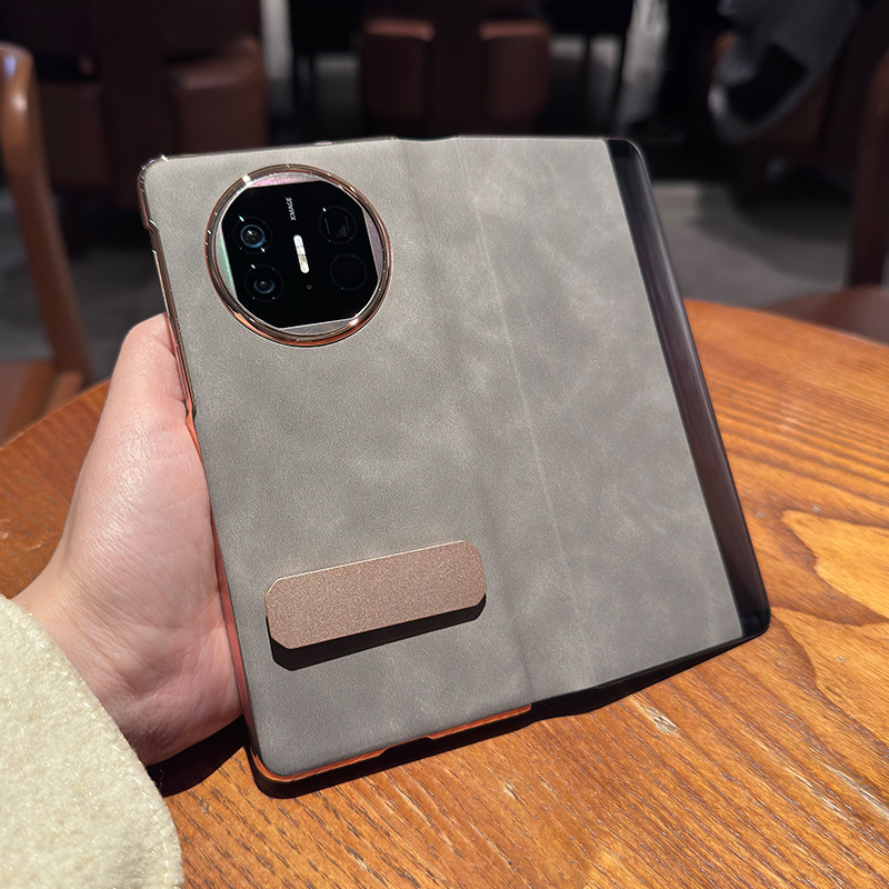 适用华为matex5折叠屏电镀翻盖手机壳X6真皮保护壳x3智能视窗皮套