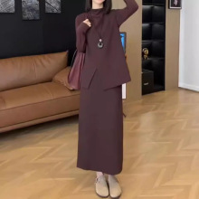 24728大爱美依缘2025秋季新款净版打底衫宽松马甲半身裙时尚女装