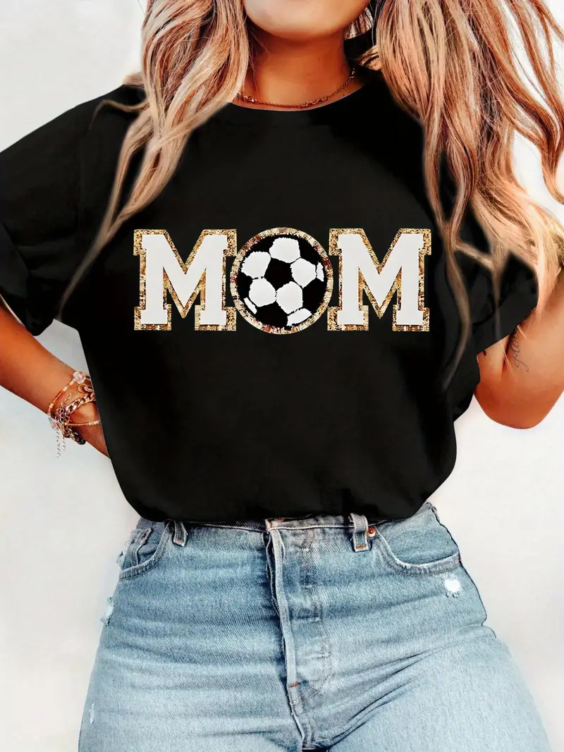126g Weight Short Sleeve Sleeve Length Regular Sleeve Sleeve Type Polyester Fabric Type Regular Top Length T-shirt Tops Type Holiday, Banquet, Travel Occasion Round Neck Neckline Regular Sleeve Fit Type Mother'S Day Festival Letter Pattern Summer Season Women's Gender Casual, Simple Style, Streetwear Style Wholesale Women's Casual Simple Style Streetwear Letter Short Sleeve T-Shirts 24