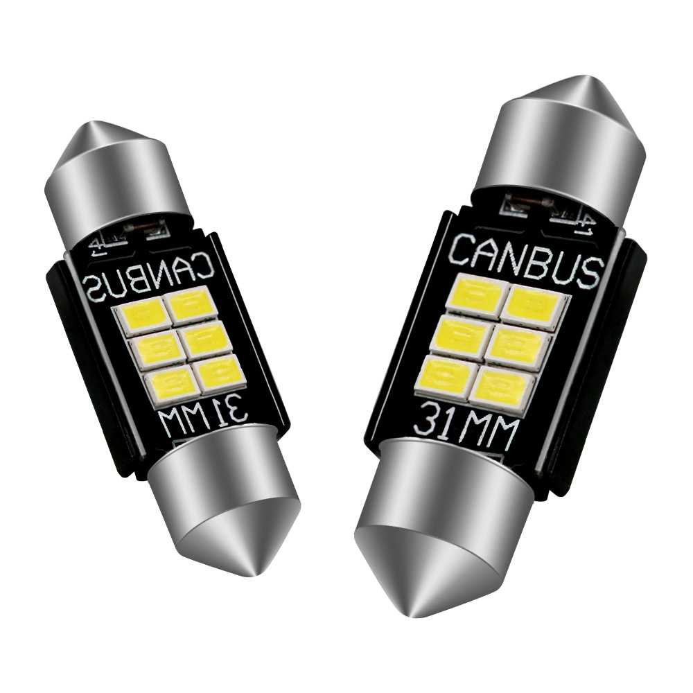 Transfronterizos LED automóvil luz de doble punta 6SMD - 3020 luz de instrumento negro decodificado luz de lectura de placa de matrícula resaltada