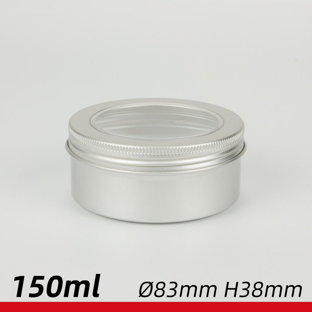 150ml铝罐 83*38mm开天窗螺纹铝盒 150g茶叶盒品干果花茶铝罐批发
