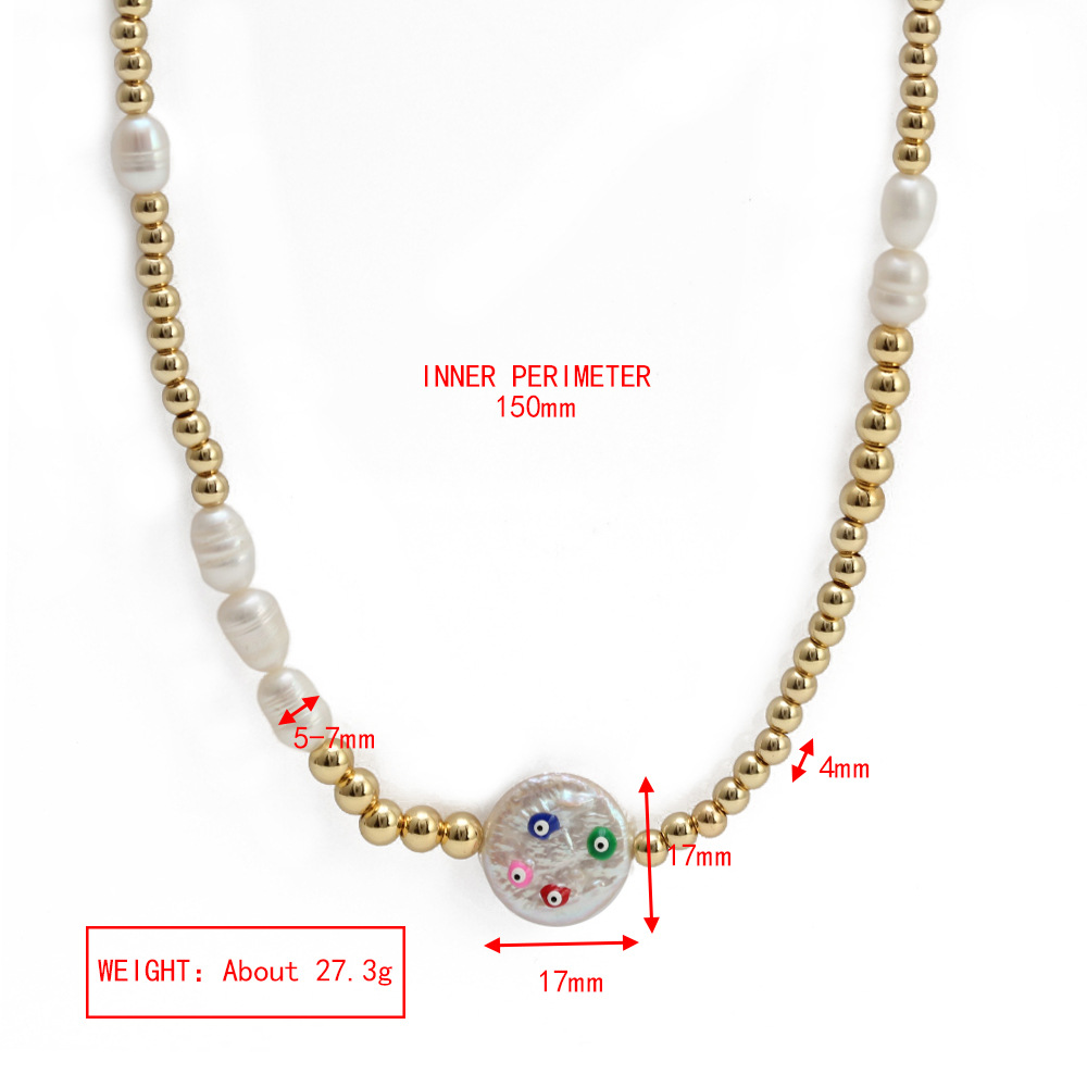 1 Piece Simple Style Geometric Eye Pearl Womenu0027S Necklace