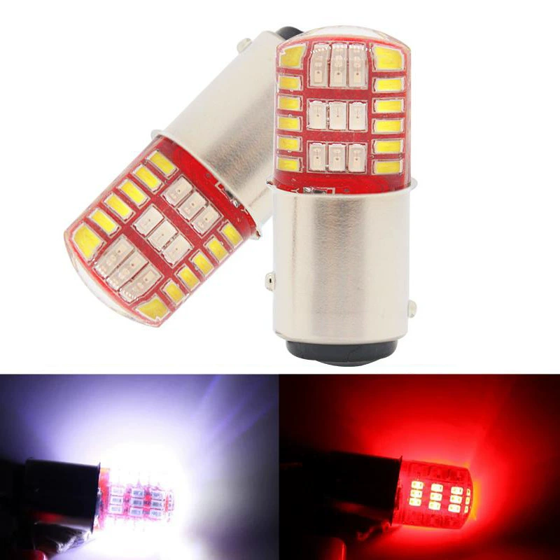 Двухцветные LED-огни мотоцикла/автомобиля, мигалки, световой тормозной сигнал 1157-3014-42smd силиконовая лампа