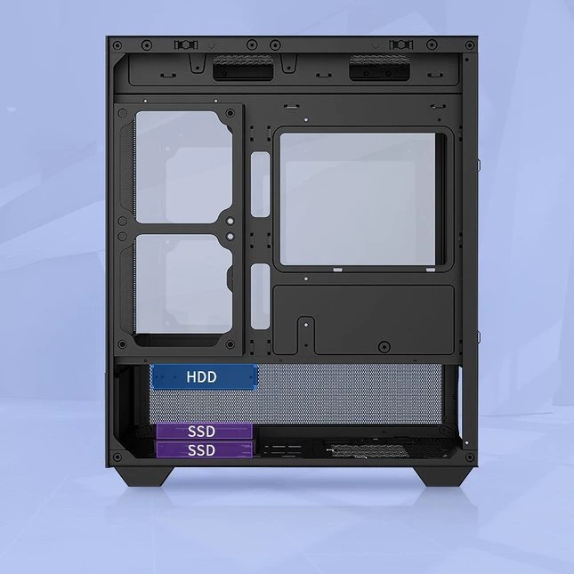 Корпус Huntkey G6 с полностью прозрачной боковой панелью, быстросъёмная защёлка, игровой корпус для настольного компьютера, чёрный/белый