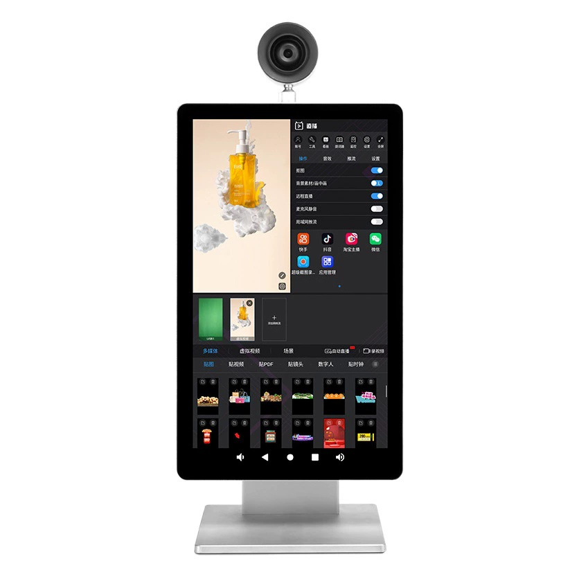 Универсальная машина для интеллектуальной прямой трансляции в реальном времени 15.6inch года поддерживает синхронизированную многоплатформенную прямую трансляцию TikTok и Kuaishou с использованием зеленого экрана. Прямые продажи с завода.