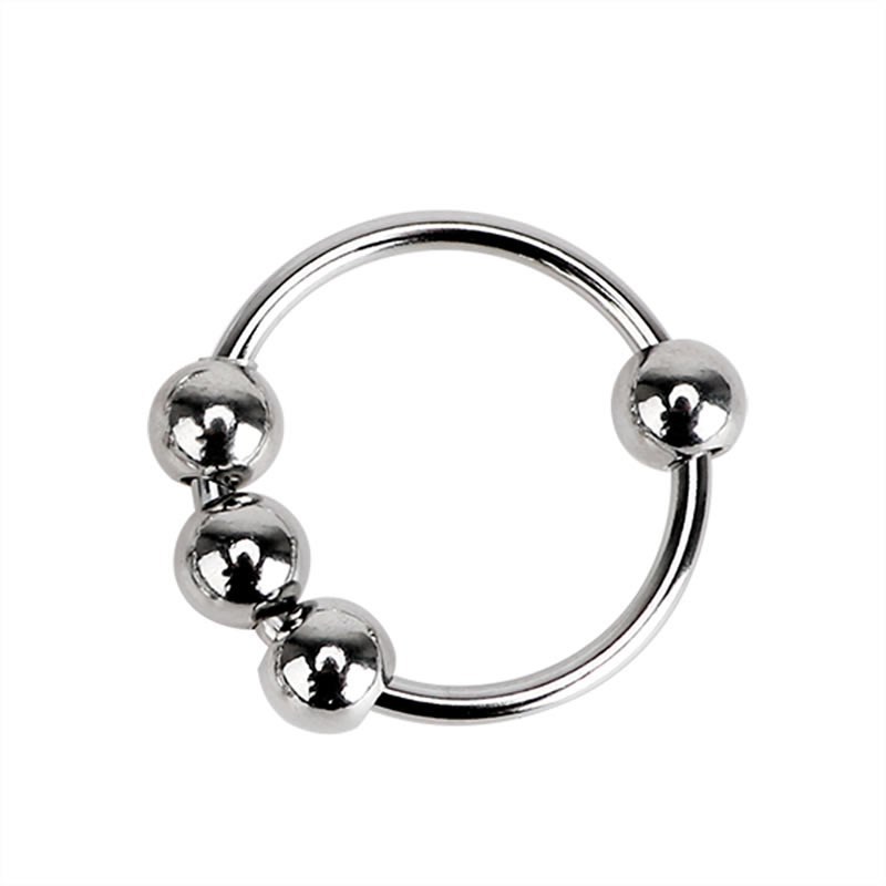 Metal Four-Bead Lock Ring, 50mm Inner Diameter, Non-Vibrating Penis Ring — detail image 4