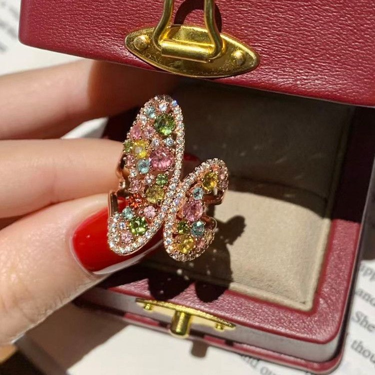 Vintage Irregular Hollow-Out Sparkling Ring with Exquisite Design, Versatile and Stylish, Stackable Index Finger Ring for Women