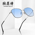新款时尚渐变系太阳镜女金属镂空全框架墨镜个性欧美大框太阳眼镜