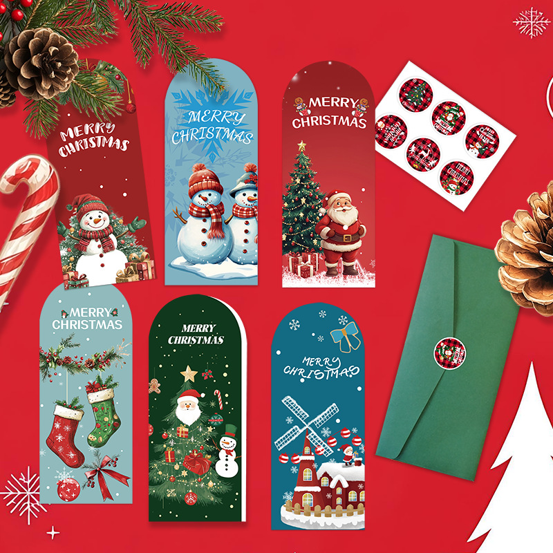 Christmas card跨境圣诞贺卡高级感创意夹钱圣诞节卡片节日礼品
