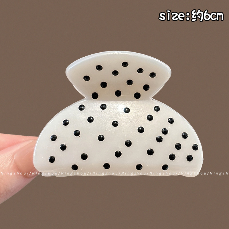 1# 흰색 물방울 머리핀 약 6cm