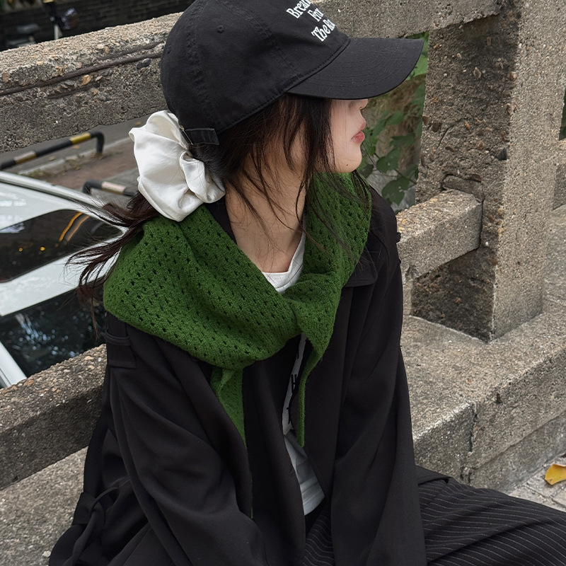 新款秋冬保暖百搭针织围巾三角巾时尚高级感女士保暖围巾|undefined