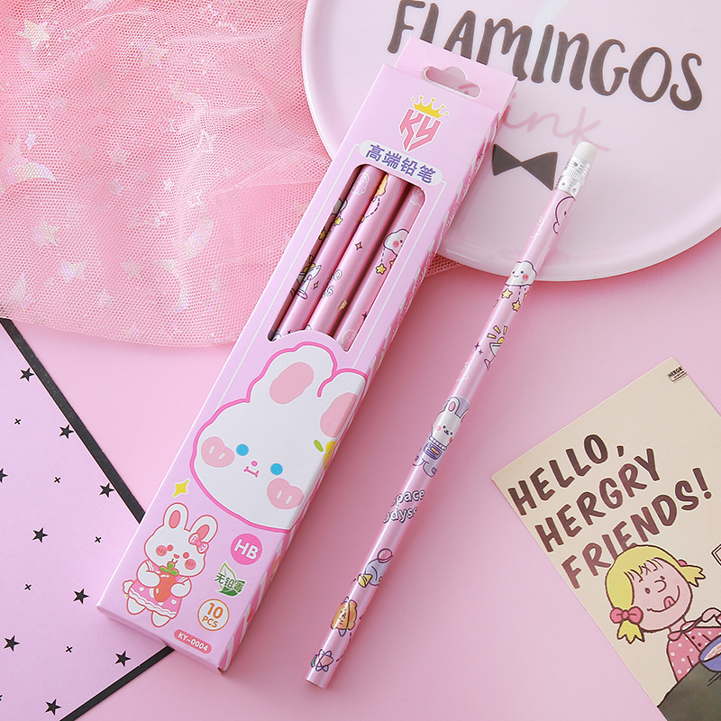 Lápices de caja de alto valor Papelería creativa Herramientas de escritura para estudiantes Práctica de caligrafía Lápiz de madera Lápiz triangular circular