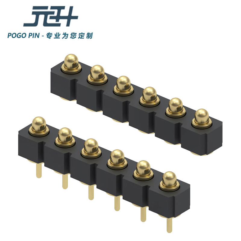 POGOPIN顶针弹簧针连接器厂家供应6P 天线顶针镀金探针充电弹簧针