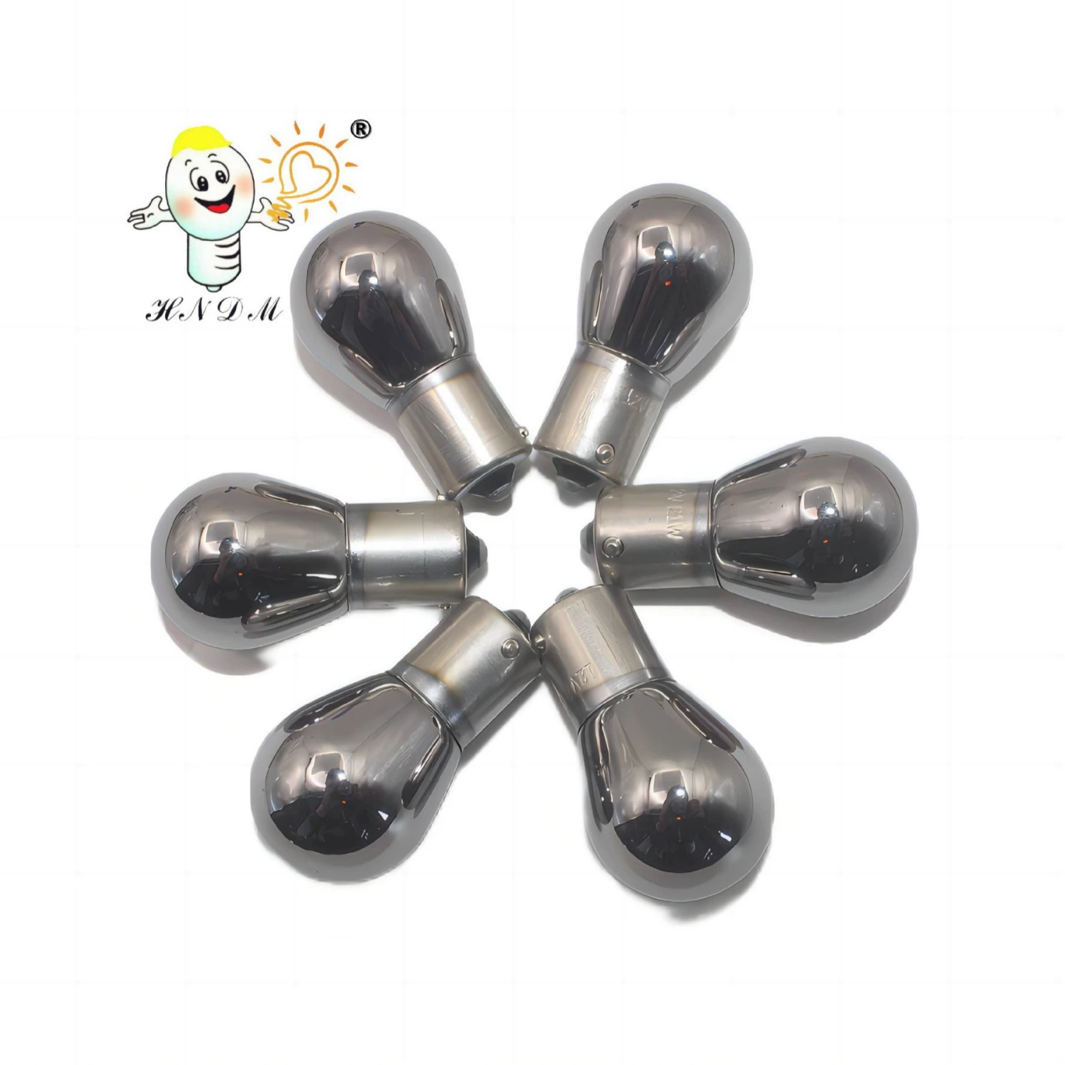 Лампа автомобильная S25 12V21W BA15S янтарная хромированная, 1156, для указателей поворота/заднего хода/габаритных огней