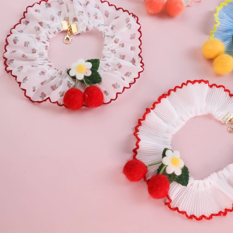 Специальный трансграничный ошейник для домашних животных Amazon котенок собака любит кружевной шарф Лук Ювелирные изделия вишневые цветы